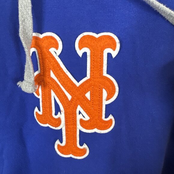New York Mets Majestic Pullover Hoodie Blue Gray MLB Men’s L - Picture 6 of 9